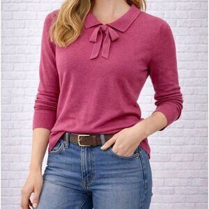 House of Fraser Pure Lambs Wool Pink Sweater Size 14 Vintage Cottagecore